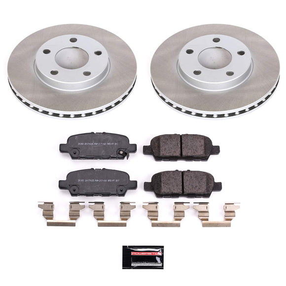 PowerStop Semi-Coated Rotor and Low-Dust Ceramic Brake Pad Kit