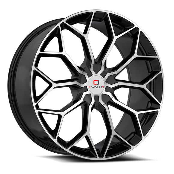 22X8.5 Cavallo CLV-44 Gloss Black Machined 5x112/114.3 ET38 wheel/rim