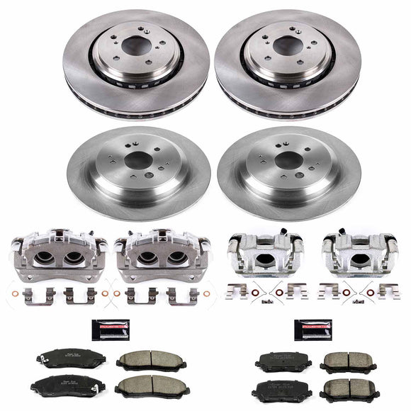 PowerStop OE Stock Replacement Low-Dust Ceramic Brake Pad, Rotor and Caliper Kit