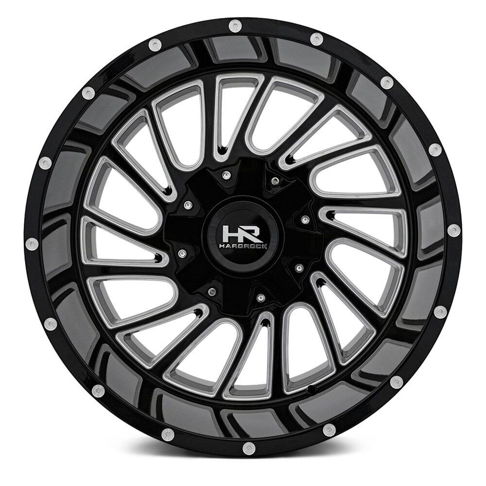 22x10 Hardrock Overdrive Gloss Black Milled 8x165.1 ET-25 wheel/rim