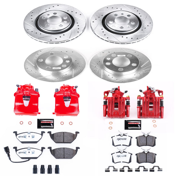 PowerStop Z26 Street Performance Ceramic Brake Pad, Drilled Slotted Rotor, and C