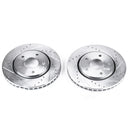 PowerStop Evolution Drilled Slotted Rotors Pair Front For Chrysler Town Country