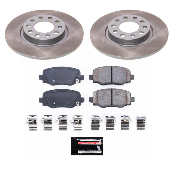 PowerStop Semi-Coated Rotor and Low-Dust Ceramic Brake Pad Kit