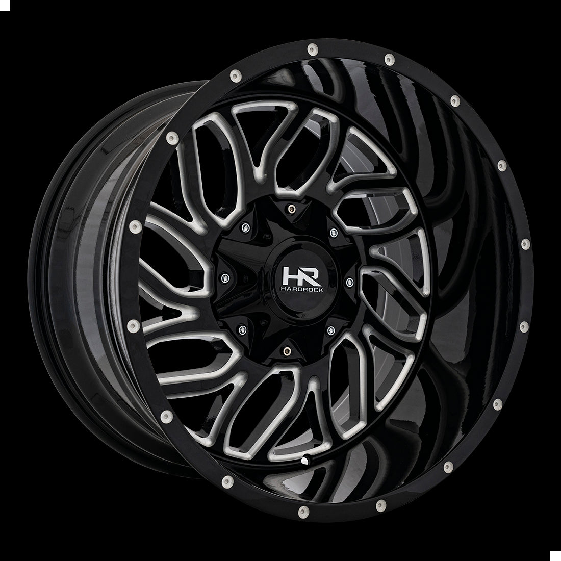 20x12 Hardrock Destroyer Gloss Black Milled 8x170 ET-51 wheel/rim