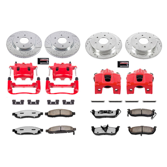 PowerStop Z36 Truck and SUV Ceramic Brake Pad, Drilled & Slotted Rotor, and Cali