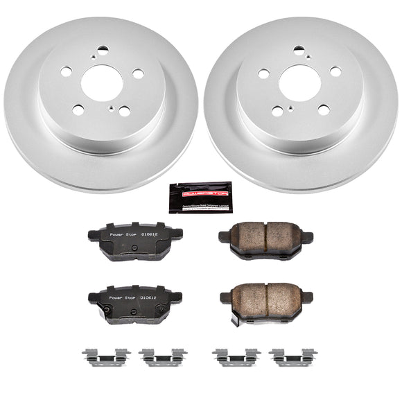 PowerStop Genuine Geomet Coated Rotor and Low-Dust Ceramic Brake Pad Kit