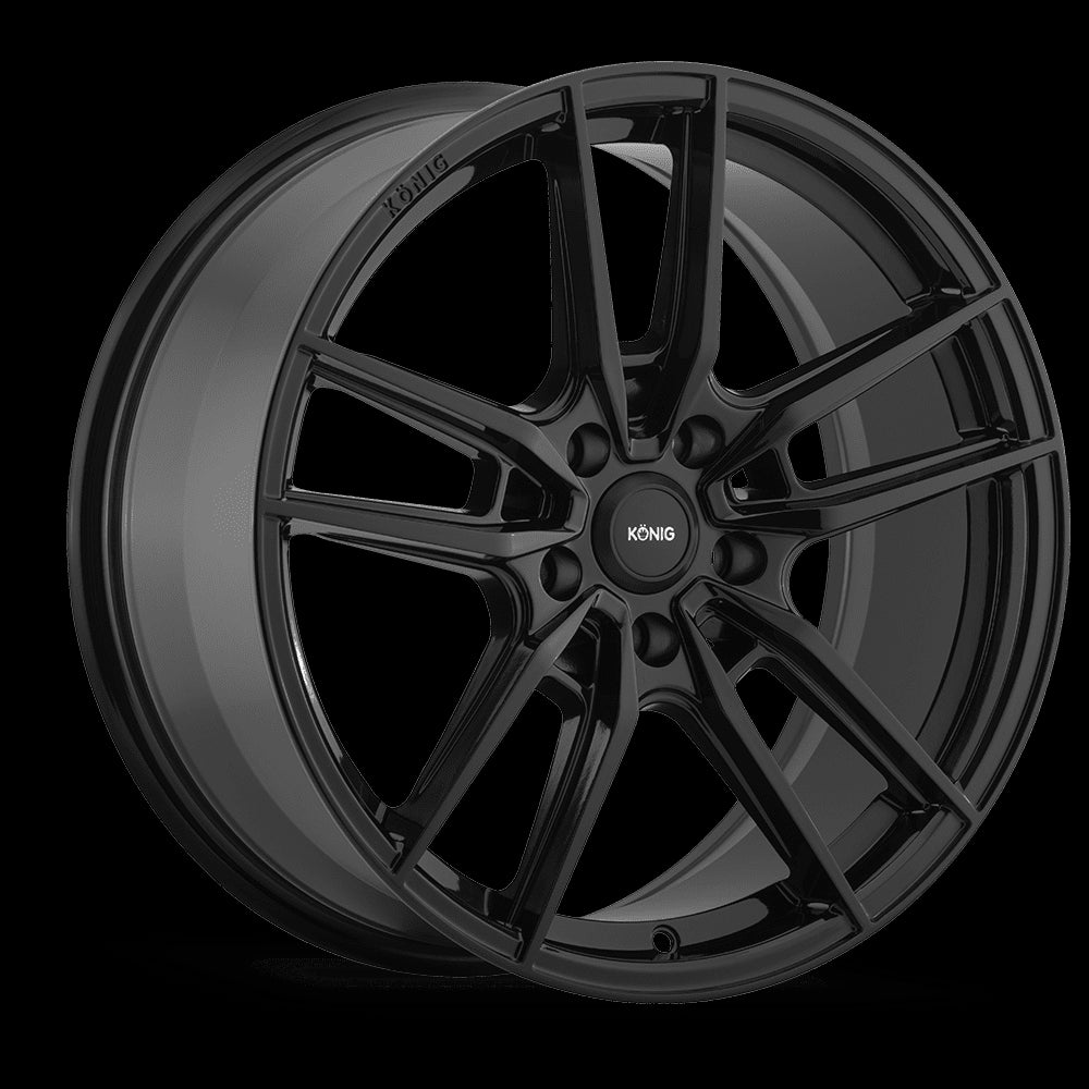 18x8 Konig Myth Gloss Black 5x108 5x4.25 ET43 Wheel Rim - 0