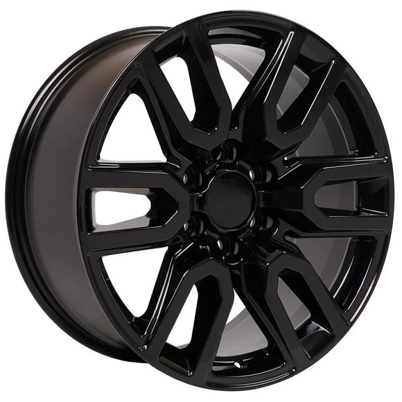 20" Replica Wheel CV36 Fits GMC Sierra Rim 20x9 Gloss Black Wheel