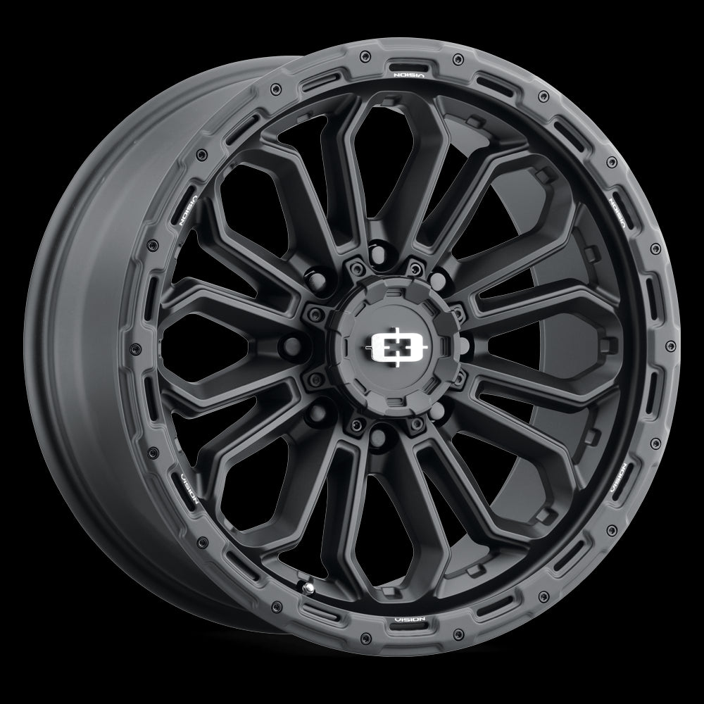 18x9 Vision 405 Korupt Satin Black 8x180 ET12 Wheel Rim