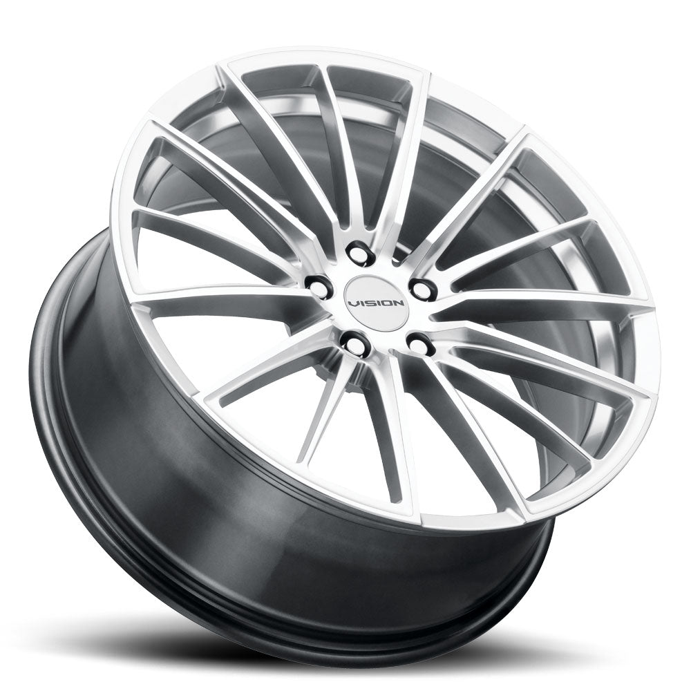 20x8.5 Vision 473 Axis Hyper Silver Machined 5x114.3 5x4.5 ET35 Wheel Rim