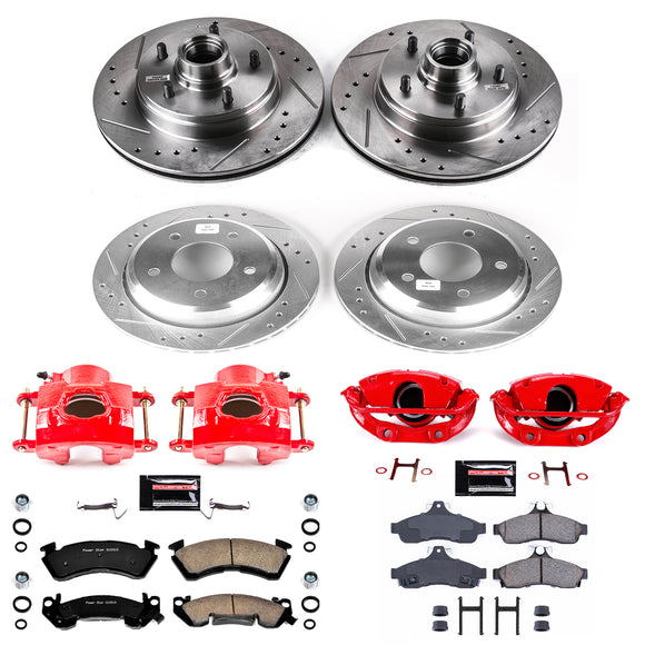 PowerStop Z23 Daily Driver Carbon-Fiber Ceramic Pads Drilled & Slotted Rotor & C