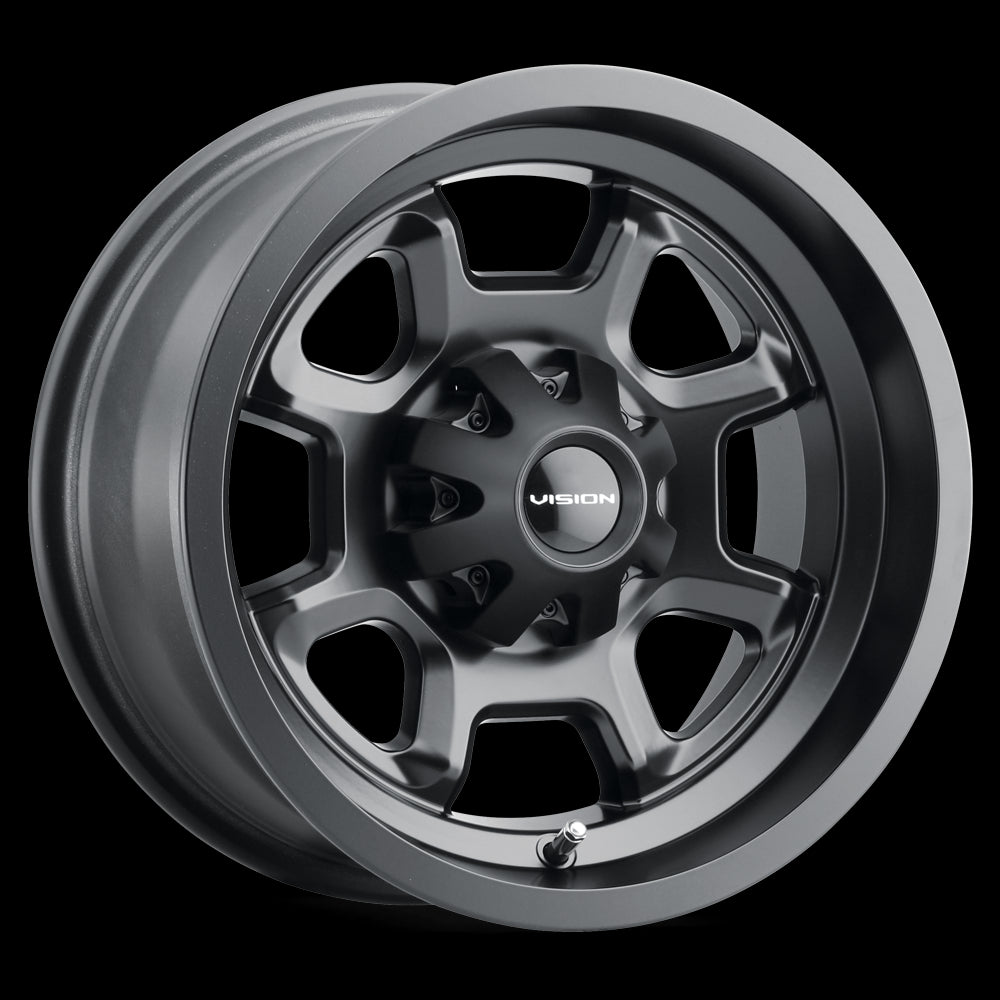 12x8 Vision 415 Bomb Matte Black 4x110 ET-10.2 Wheel Rim