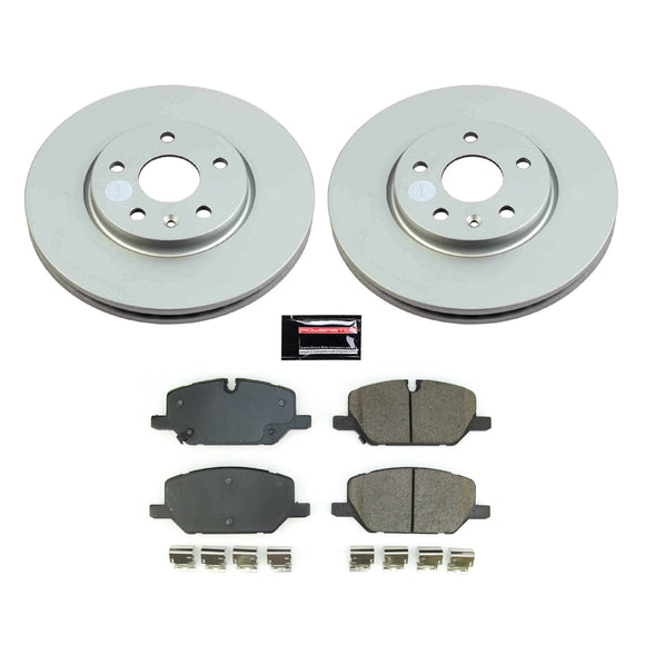 PowerStop Genuine Geomet Coated Rotor and Low-Dust Ceramic Brake Pad Kit