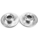 PowerStop Evolution Drilled Slotted Rotors Pair Front For Mercedes-Benz G500