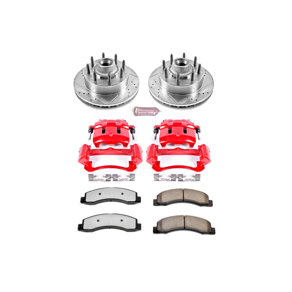 PowerStop Z36 Truck and SUV Ceramic Brake Pad, Drilled & Slotted Rotor, and Cali