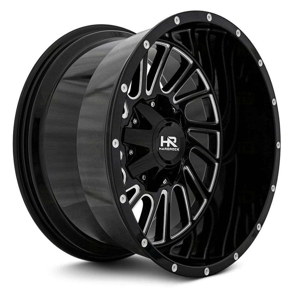 20x10 Hardrock Overdrive Gloss Black Milled 8x170 ET-19 wheel/rim