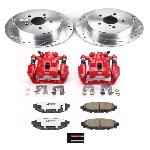 PowerStop Z26 Street Performance Ceramic Brake Pad, Drilled Slotted Rotor, and C