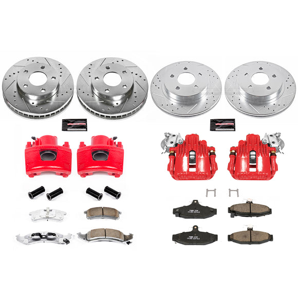 PowerStop Z23 Daily Driver Carbon-Fiber Ceramic Pads Drilled & Slotted Rotor & C