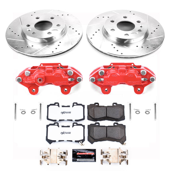 PowerStop Z36 Truck and SUV Ceramic Brake Pad, Drilled & Slotted Rotor, and Cali