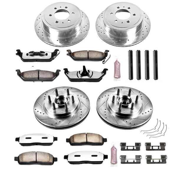 PowerStop Z36 Carbon-Fiber Ceramic Brake Pad with Drilled and Slotted Rotor Kit