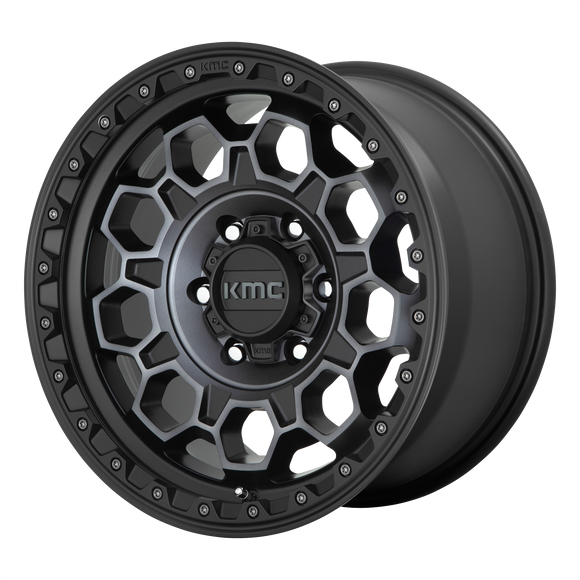 17X9 KMC KM545 TREK Satin Black With Gray Tint 5X127 ET-12 wheel/rim