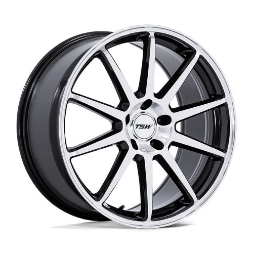20X9 TSW TW004 Canard Gloss Black W/ Machined Face 5x112 ET20 Wheel Rim