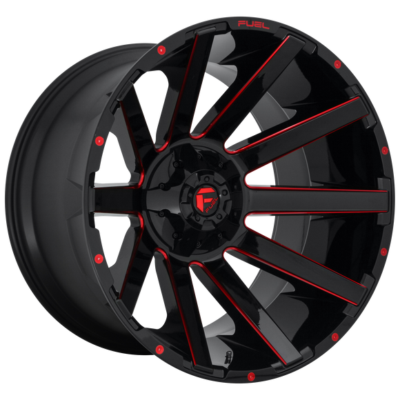 20x10 Fuel Off-Road D643 Contra Gloss Black Red Tinted Clear 5x139.7 ET-18 Wheel