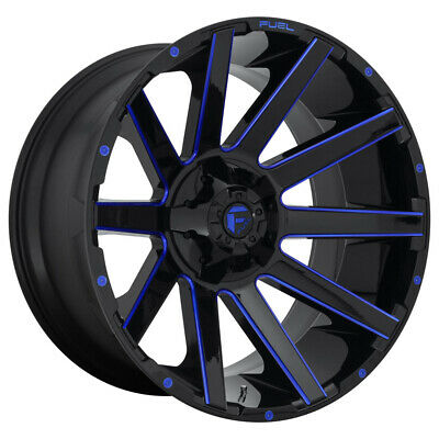 20x10 Fuel Off-Road D644 Contra Gloss Black Blue Tinted Clear 6x135 ET-19 Wheel