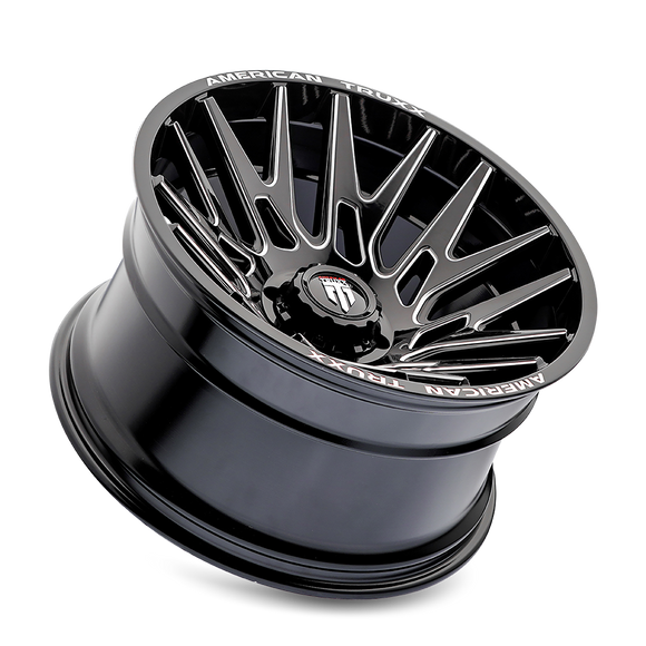 22x12 American Truxx AT1919 Evolution Black Milled 8x180 ET-44 Wheel Rim