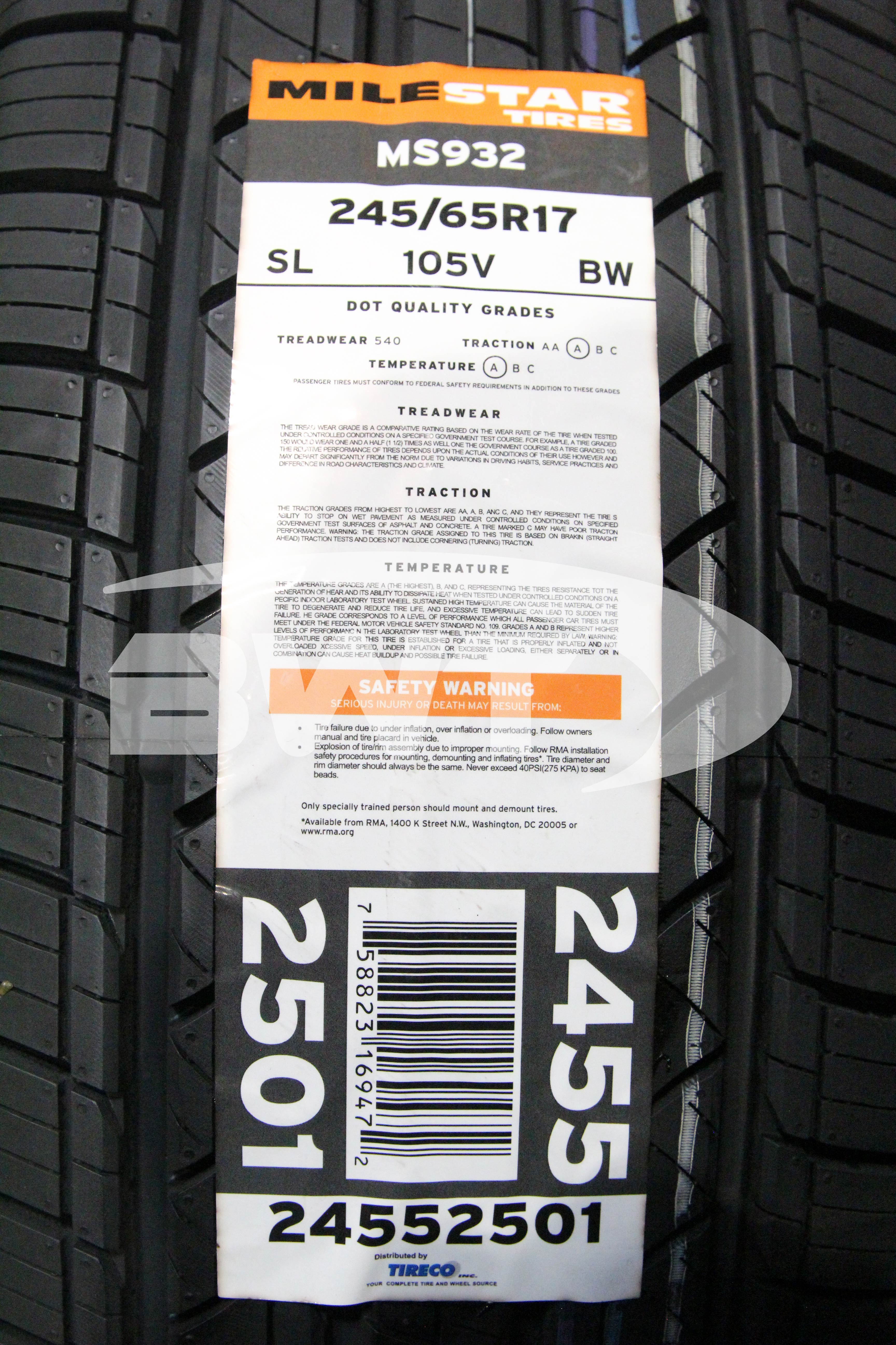 Milestar MS932 Tire(s) 245/65R17 245/65-17 2456517 65R R17