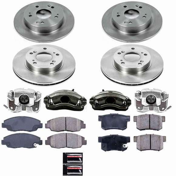 PowerStop OE Stock Replacement Low-Dust Ceramic Brake Pad, Rotor and Caliper Kit