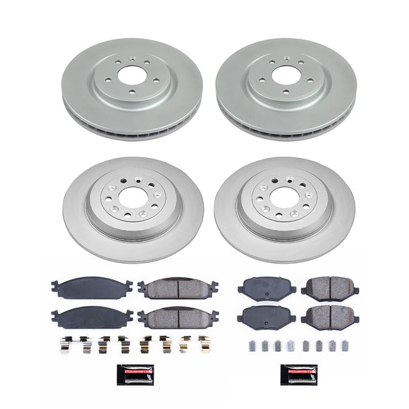 PowerStop Genuine Geomet Coated Rotor and Low-Dust Ceramic Brake Pad Kit