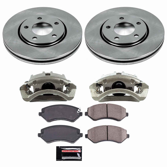 PowerStop OE Stock Replacement Low-Dust Ceramic Brake Pad, Rotor and Caliper Kit