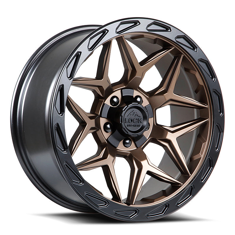 22x10 Lock Off-Road Matrix Matte Bronze Matte Black 8x180 ET-18 Wheel Rim