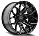 20x10 Arena Wheel Cobra Glossy Black Brushed Ddt Face Clear 5x127 ET-18 CB71.5