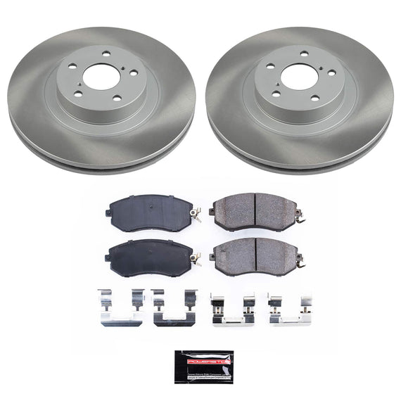 PowerStop Semi-Coated Rotor and Low-Dust Ceramic Brake Pad Kit
