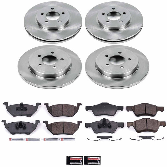 PowerStop OE Stock Replacement Low-Dust Ceramic Brake Pad and Rotor Kit