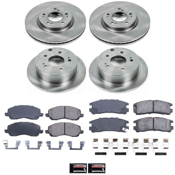 PowerStop OE Stock Replacement Low-Dust Ceramic Brake Pad and Rotor Kit