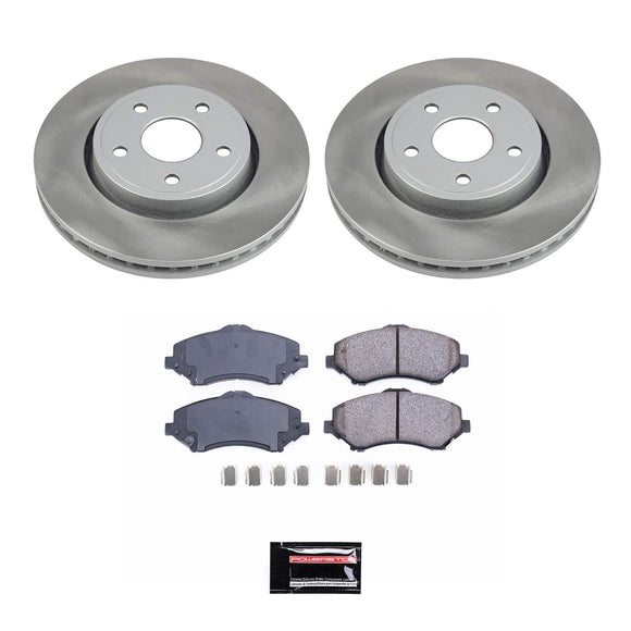 PowerStop Semi-Coated Rotor and Low-Dust Ceramic Brake Pad Kit