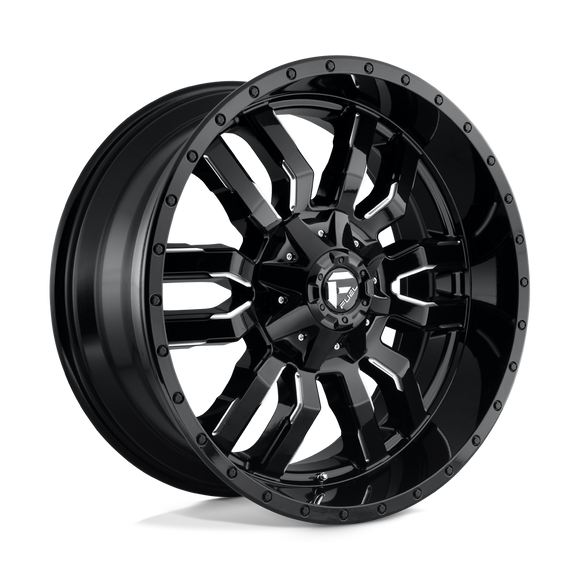 22x10 Fuel Off-Road D595 Sledge Gloss Black Milled 8x180 ET10 CB124.2 Wheel Rim