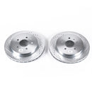 PowerStop Evolution Drilled Slotted Rotors Pair Rear For Cadillac CTS