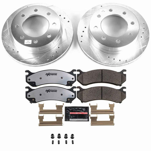 PowerStop Z36 Carbon-Fiber Ceramic Brake Pad with Drilled and Slotted Rotor Kit