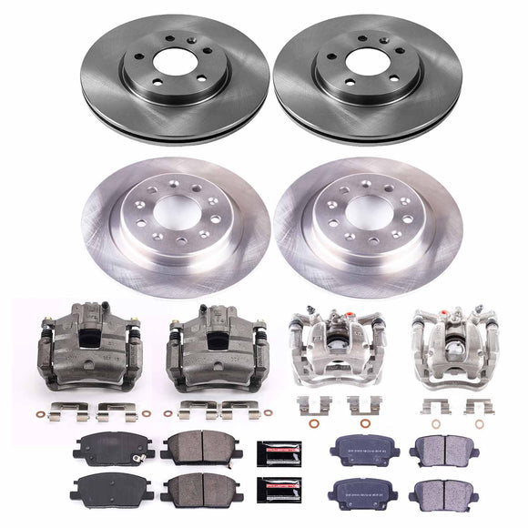 PowerStop OE Stock Replacement Low-Dust Ceramic Brake Pad, Rotor and Caliper Kit
