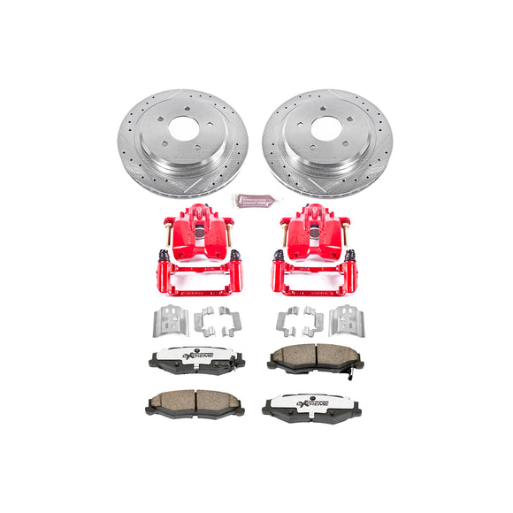 PowerStop Z26 Street Performance Ceramic Brake Pad, Drilled Slotted Rotor, and C