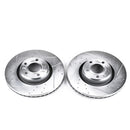 PowerStop Evolution Drilled Slotted Rotors Pair Front For Audi A6 Quattro