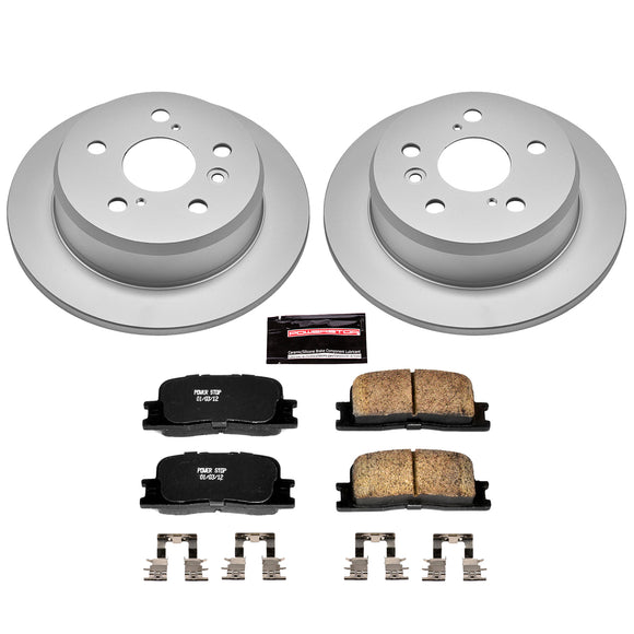 PowerStop Genuine Geomet Coated Rotor and Low-Dust Ceramic Brake Pad Kit