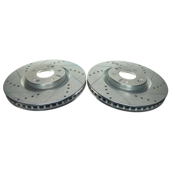 PowerStop Evolution Drilled Slotted Rotors Pair Front For Kia Sorento