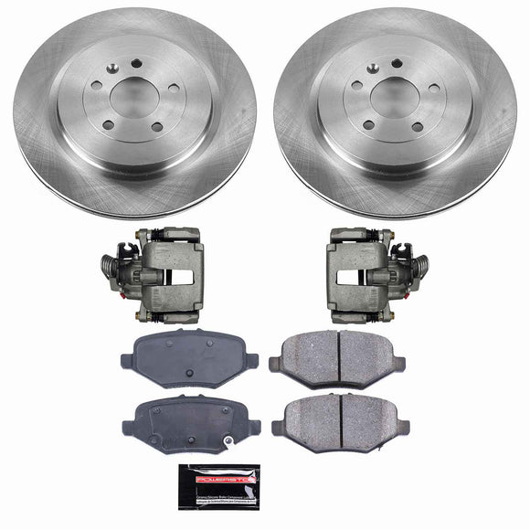 PowerStop OE Stock Replacement Low-Dust Ceramic Brake Pad, Rotor and Caliper Kit