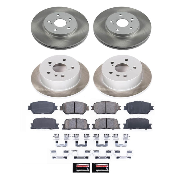 PowerStop Semi-Coated Rotor and Low-Dust Ceramic Brake Pad Kit