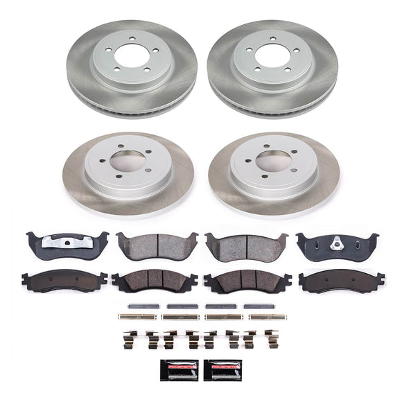 PowerStop Semi-Coated Rotor and Low-Dust Ceramic Brake Pad Kit
